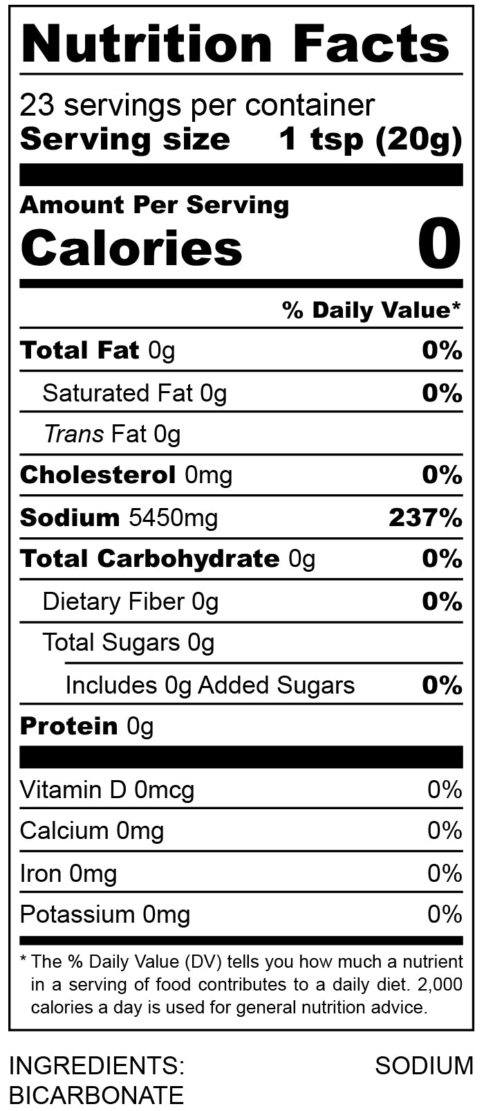 nutritional facts for Baking Soda