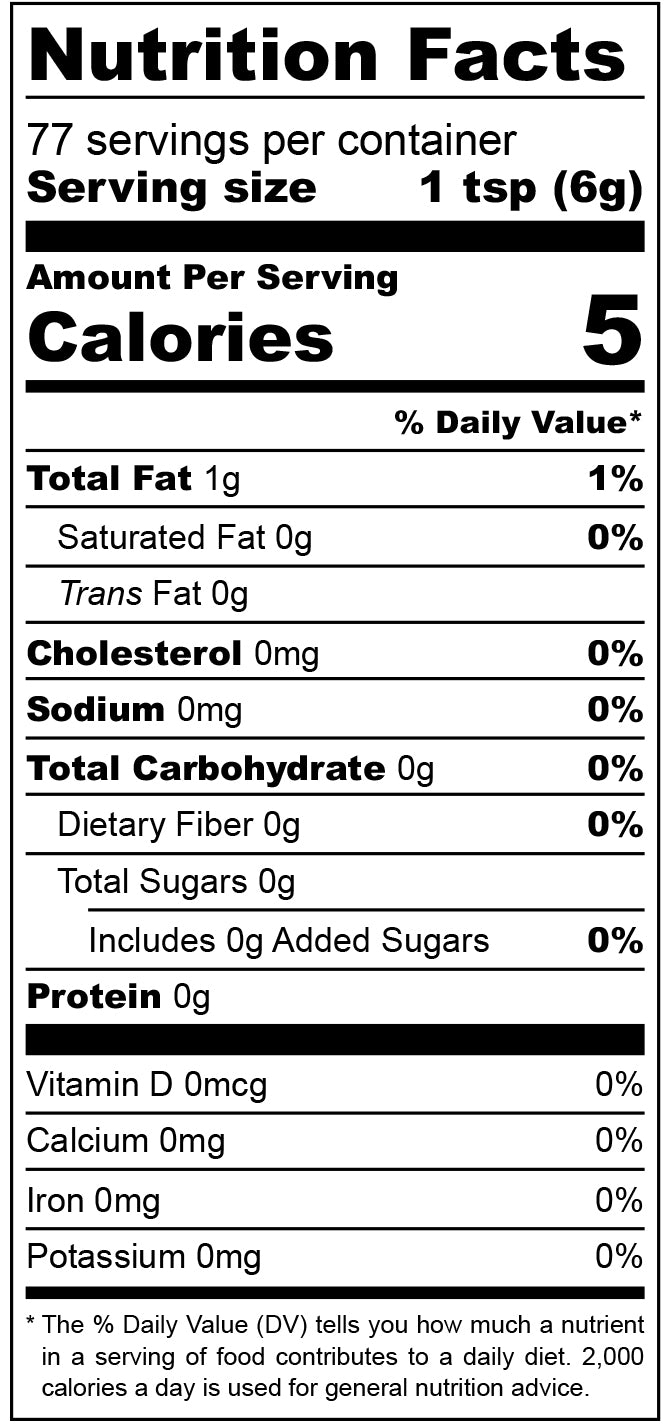 nutritional facts for Black Truffle Flavoring