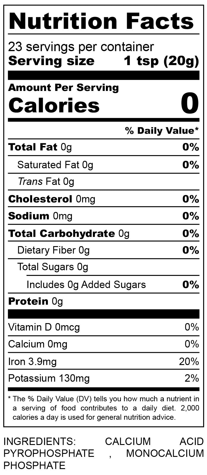 nutritional facts for Calcium Phosphate