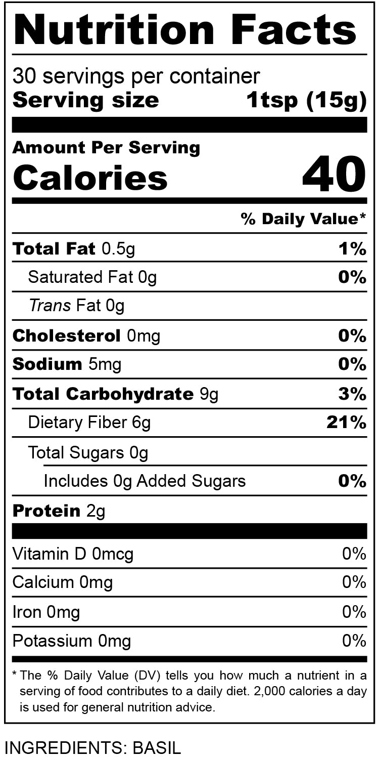 nutritional facts for dried basil