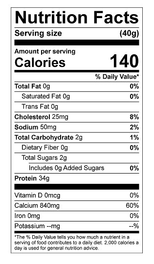 nutritional facts for milk protein concentrate