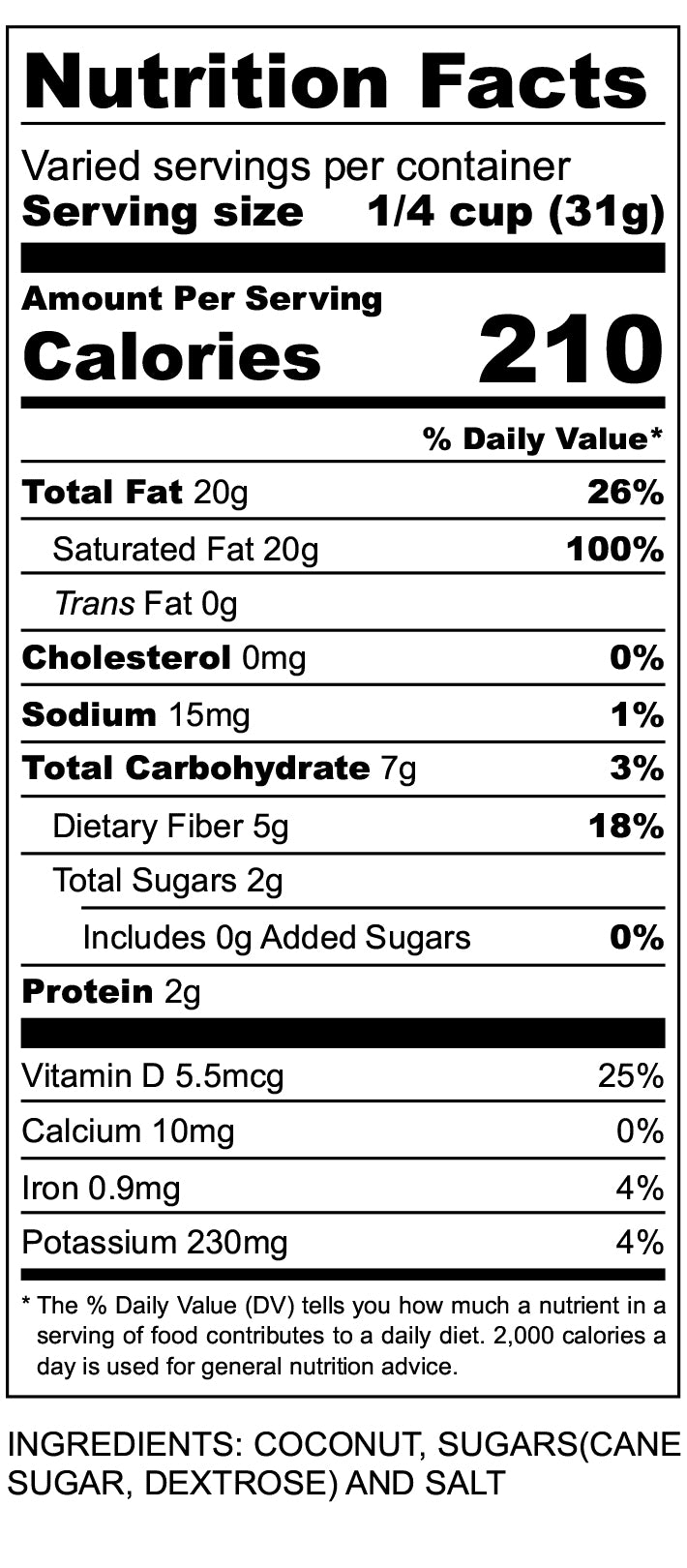 <alt="toasted medium coconut nutritional facts">