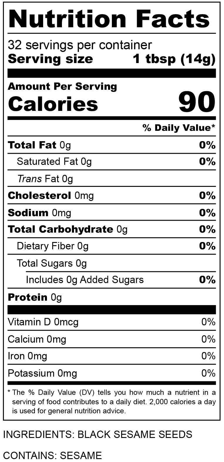 nutritional facts