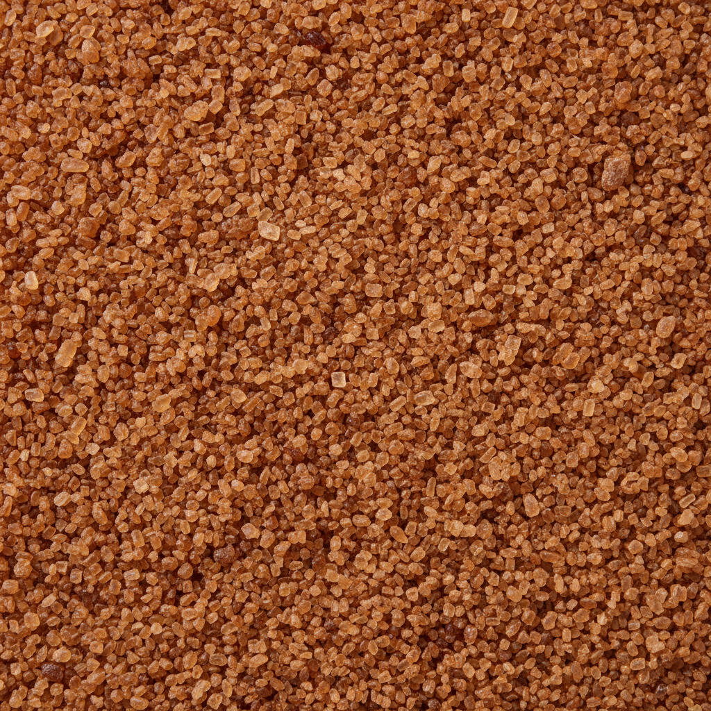 Close-up of brown sugar crystals