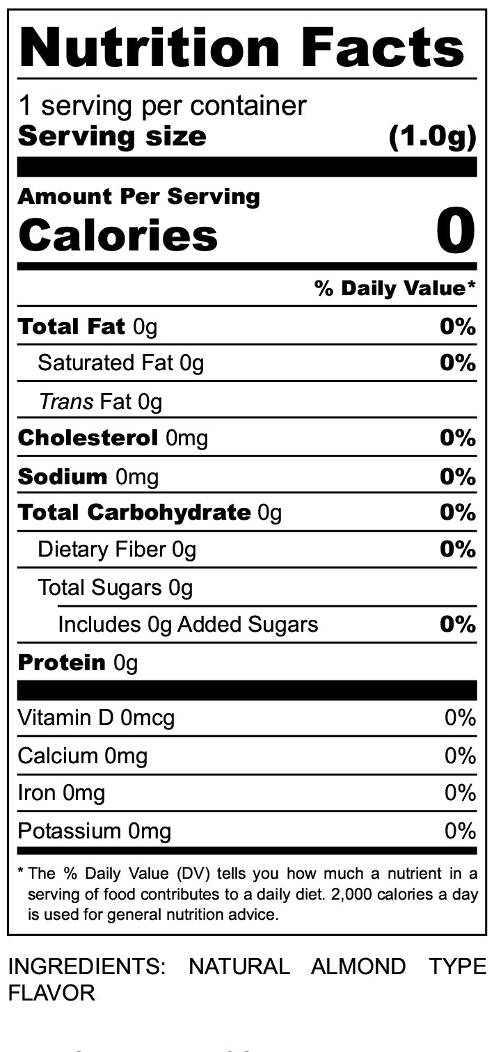 nutritional facts for almond type flavoring 