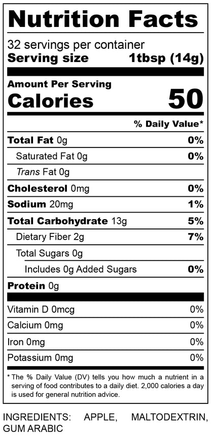 nutritional facts for Apple Crisp Flavoring 