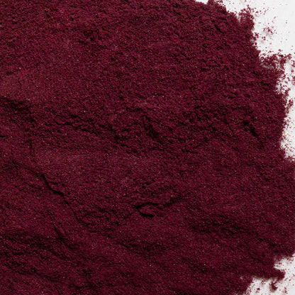 loose product photo of natural blueberry powder 