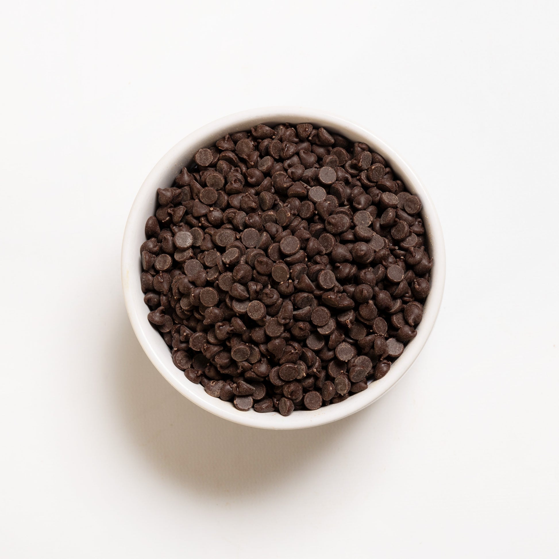 A top view of dairy free chocolate chips (4000 ct) 