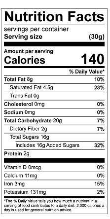 nutritional facts for dairy free chocolate chips 