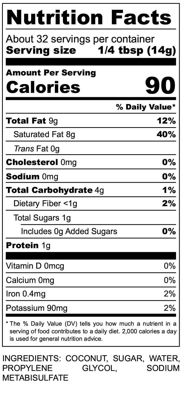 nutritional facts for Desiccated Coconut 
