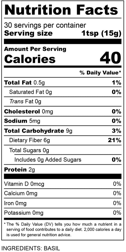 nutritional facts for dried basil 