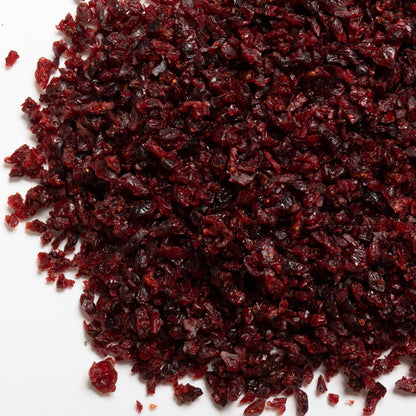 loose product photo of Julienne Cut Sweetened Dried Cranberries showing texture and color 