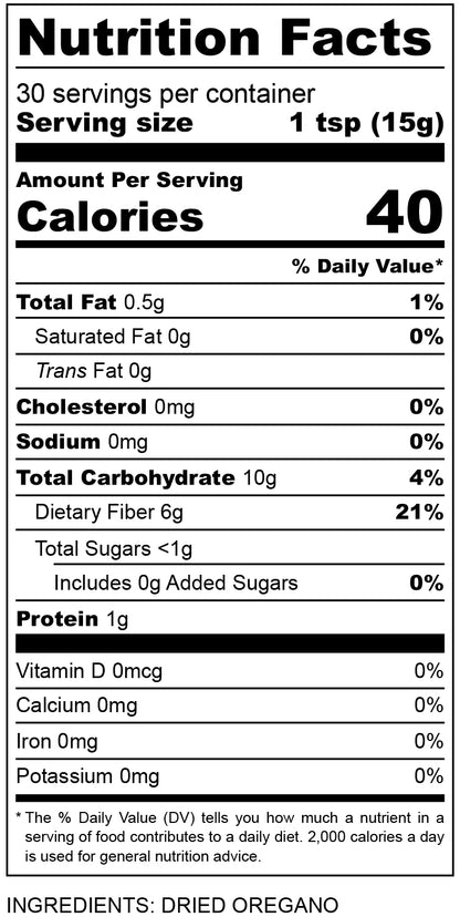 nutritional facts for dried oregano 