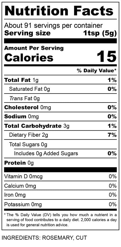 nutritional facts for dried rosemary