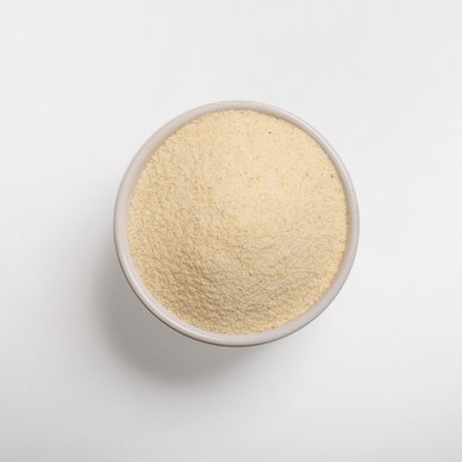 A bowl of finely milled wheat cereal, which is the main ingredient of Farina.