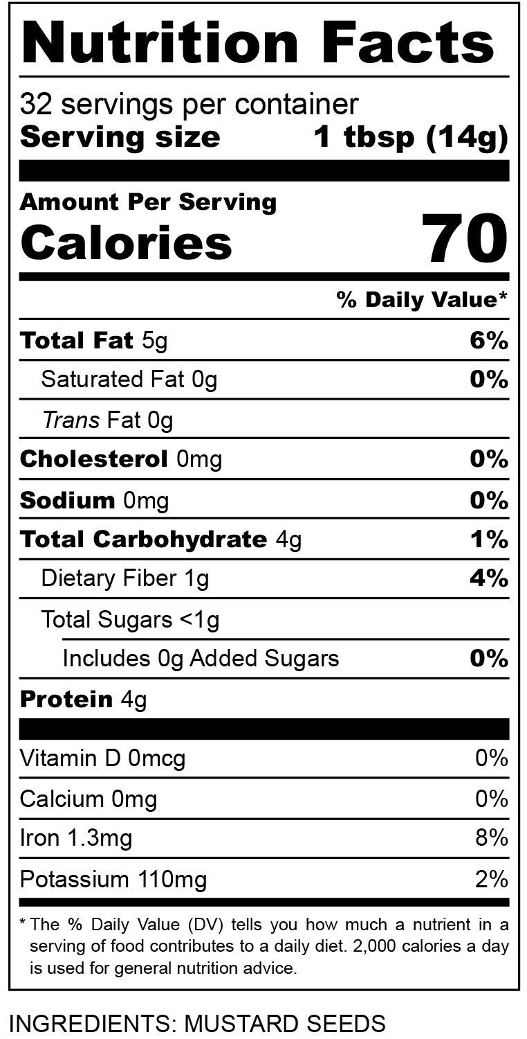 nutritional facts for ground mustard 