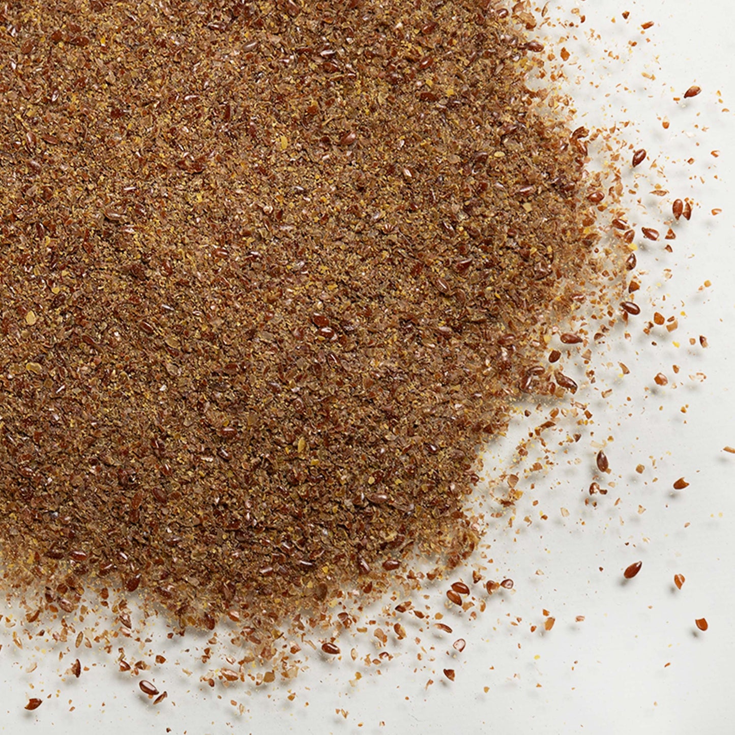loose product photo of Milled Brown Flaxseed showing texture and color 