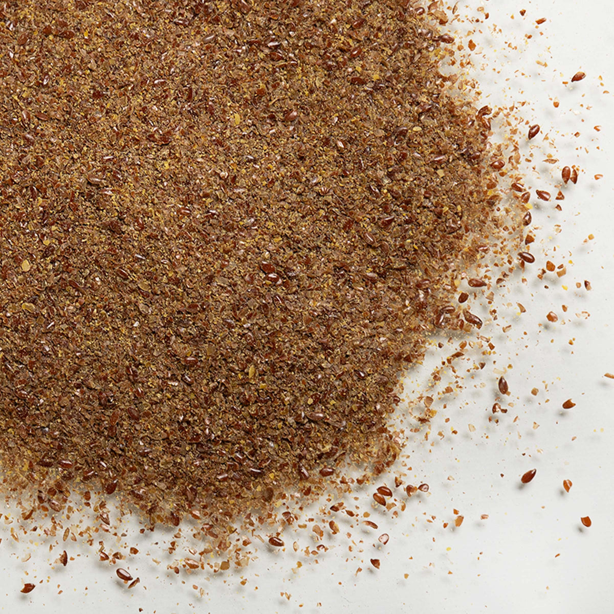 loose product photo of Milled Brown Flaxseed showing texture and color 