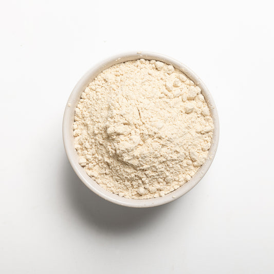 A white bowl filled with Organic Amaranth Flour 