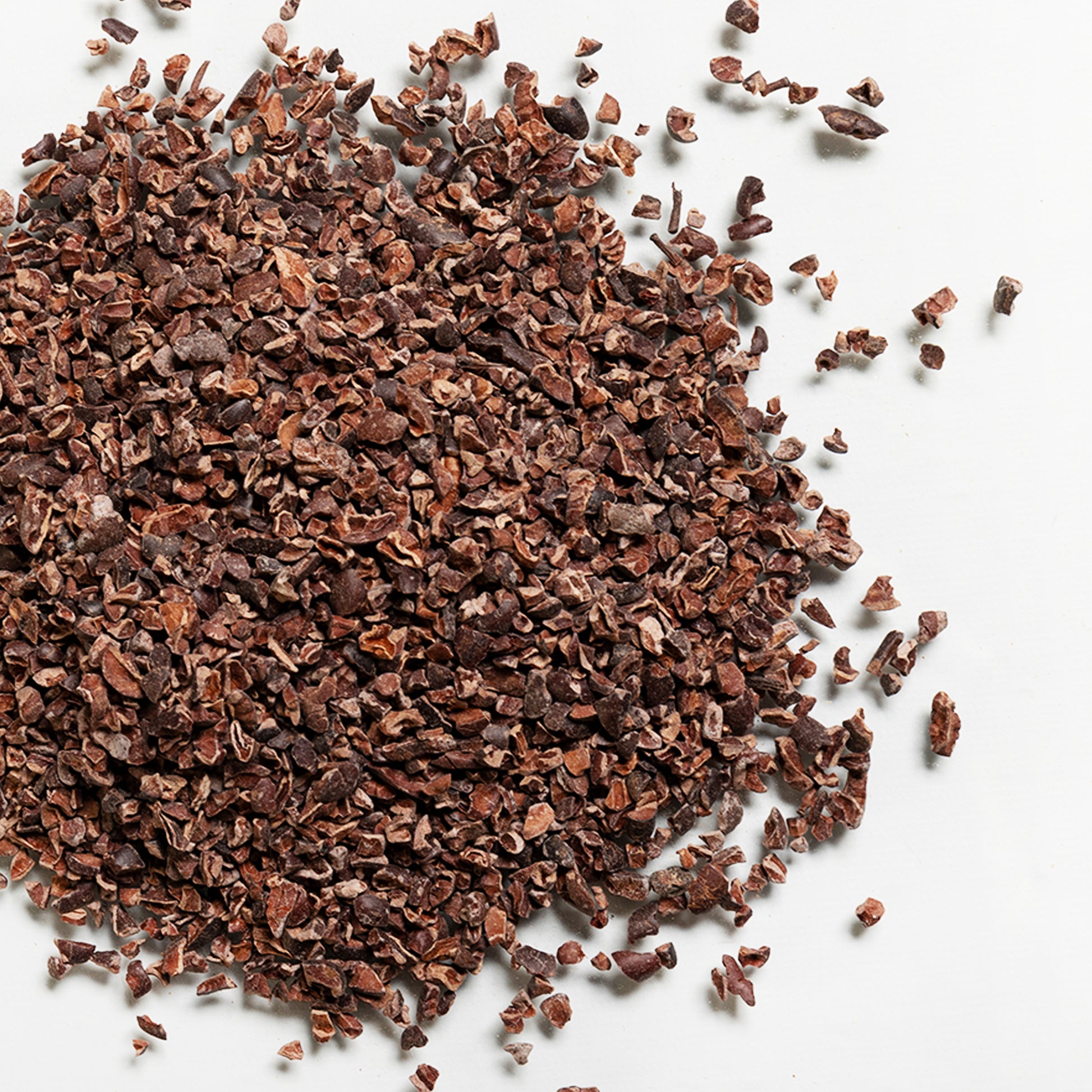 loose product photo of Organic Cacao Nibs showing texture of Nibs 