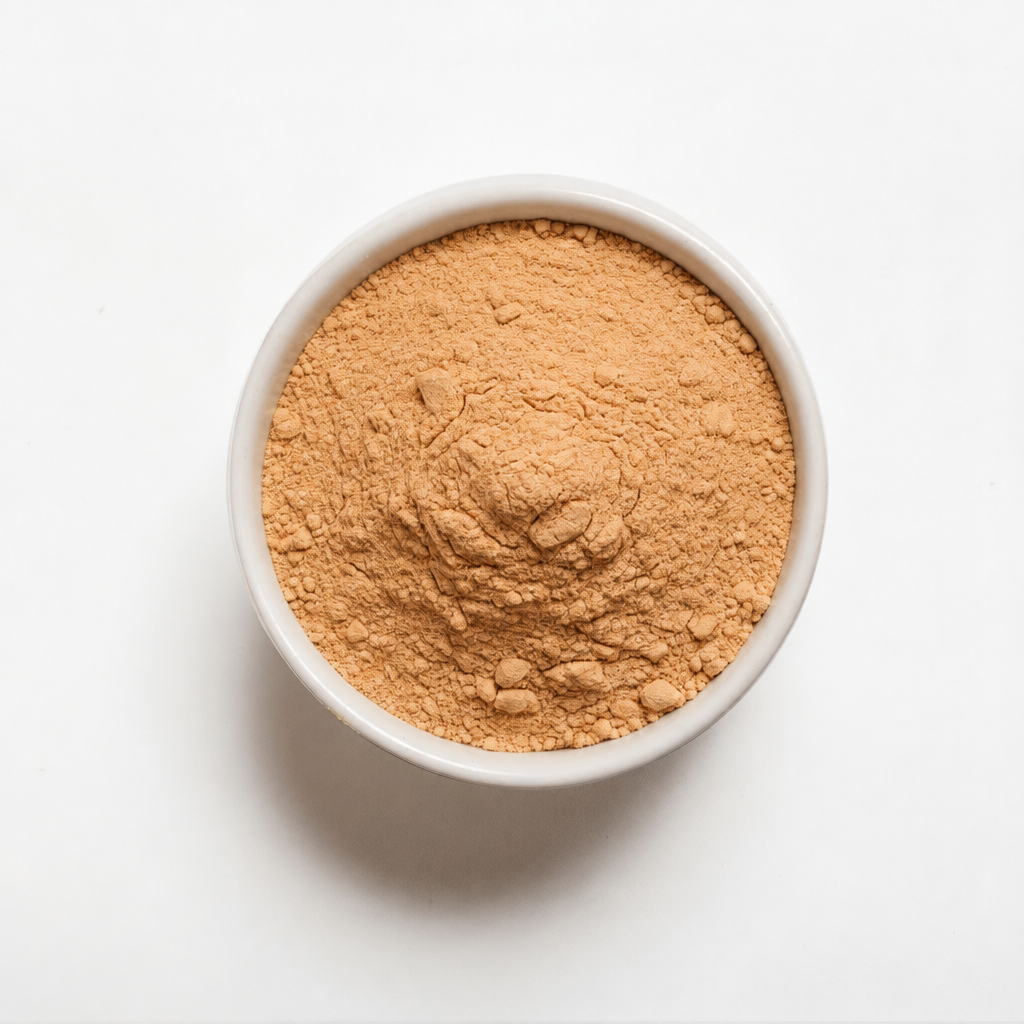 Darker sweet potato powder overhead view