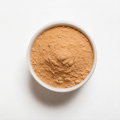 Darker sweet potato powder overhead view