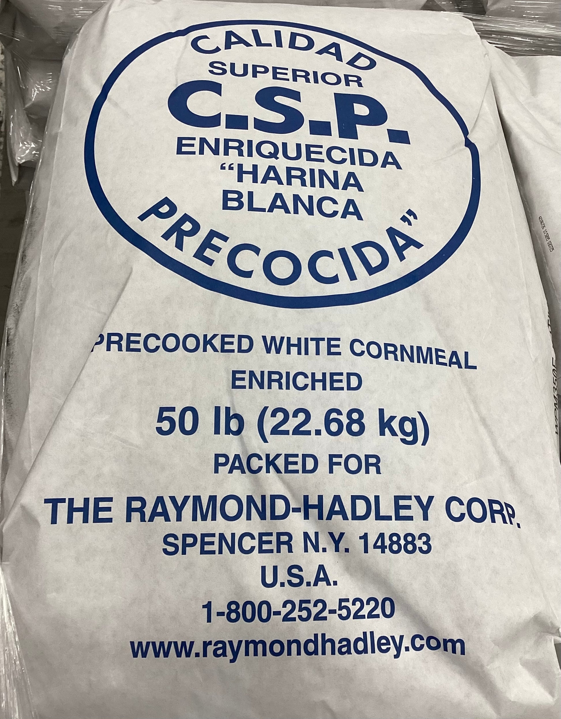 Bag of precooked white cornmeal (Arepa flour)