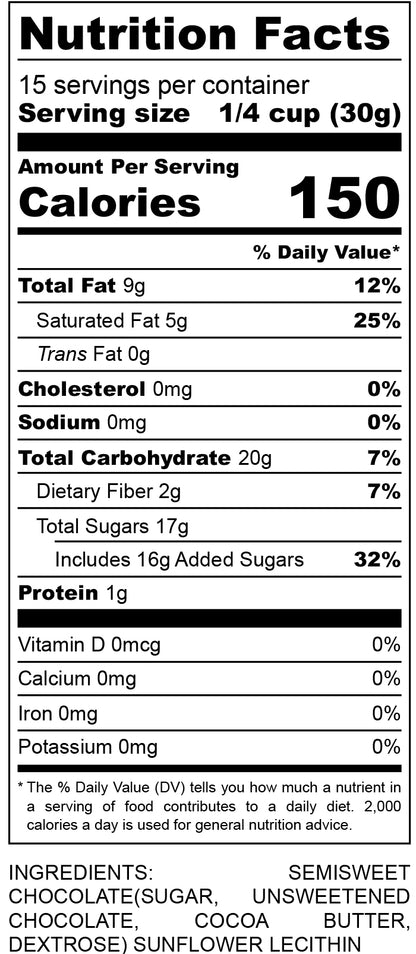 nutritional facts for semi-sweet chocolate chips 