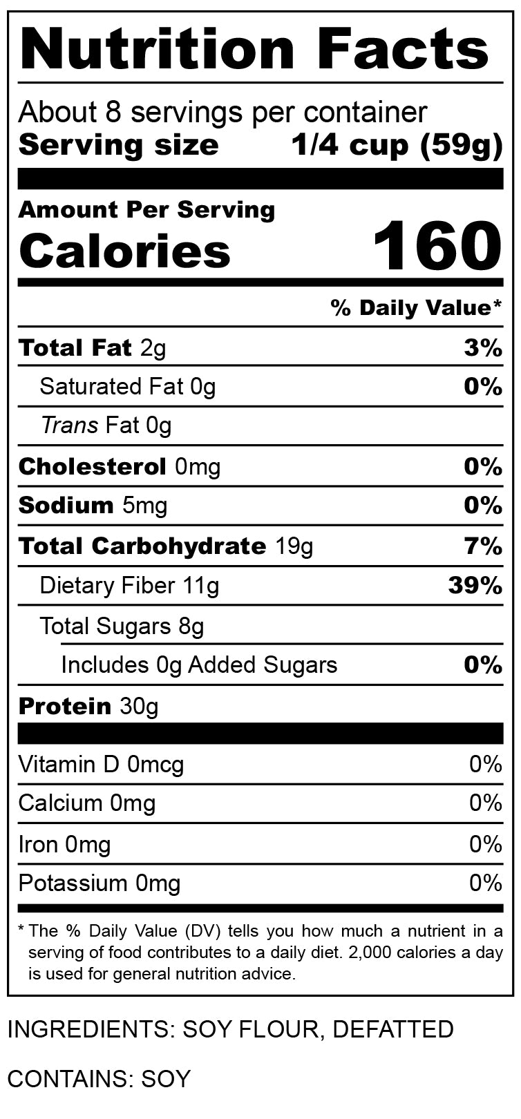 nutritional facts for Soy Flour
