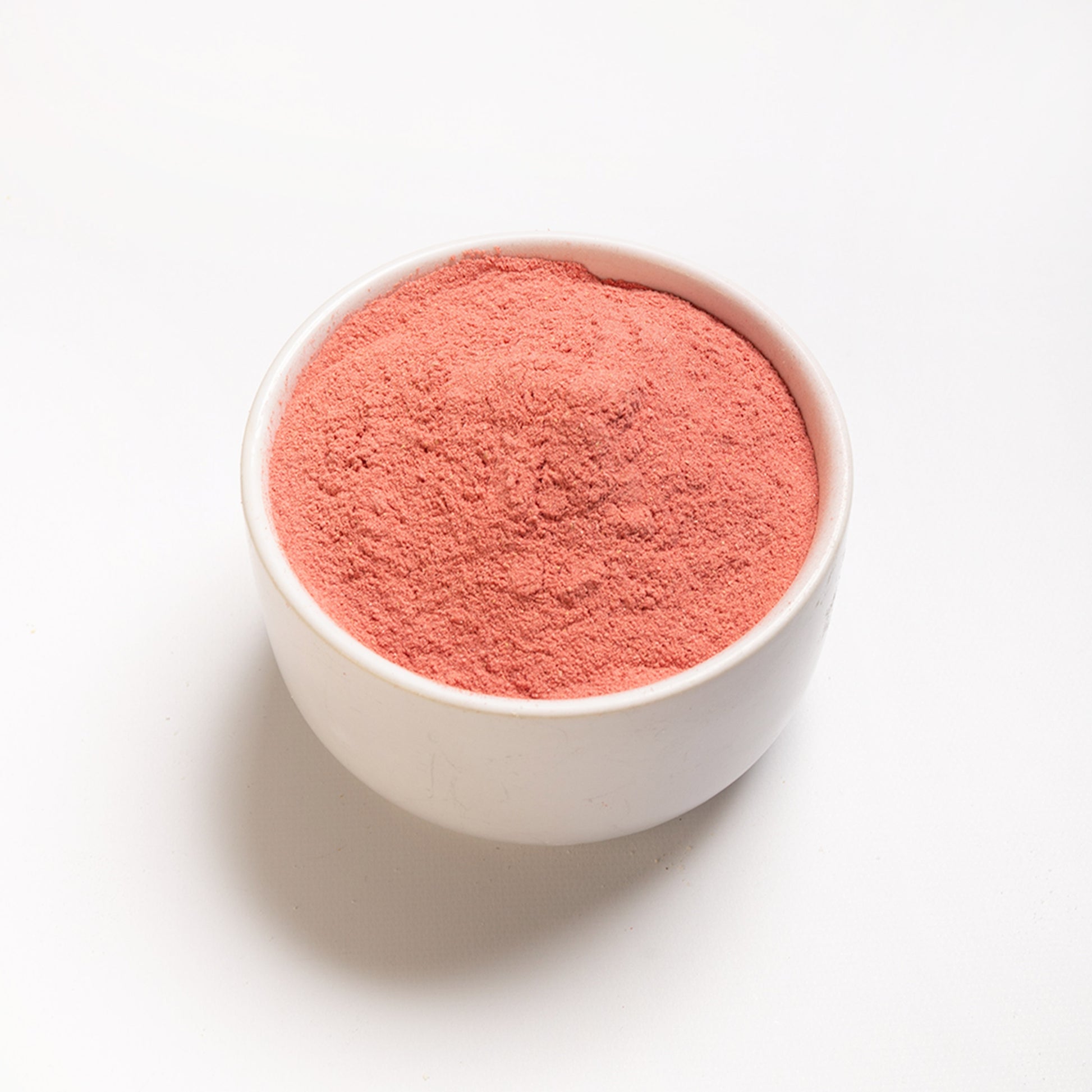 angle shot of natural strawberry powder 