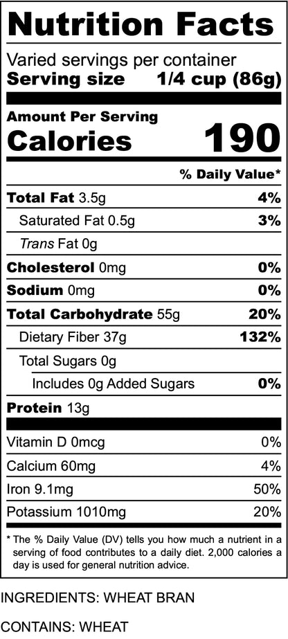 Nutritional Facts for Wheat Bran