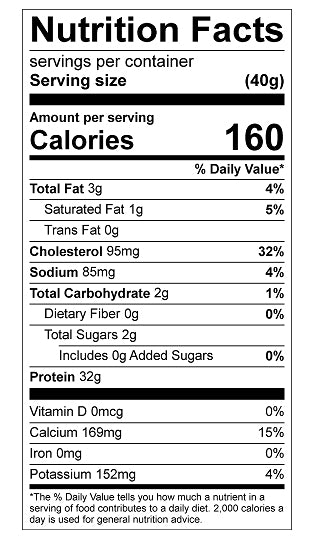 nutritional facts for Whey Protein Concentrate