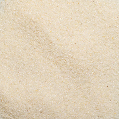 loose product photo of white snacking grits showing texture 