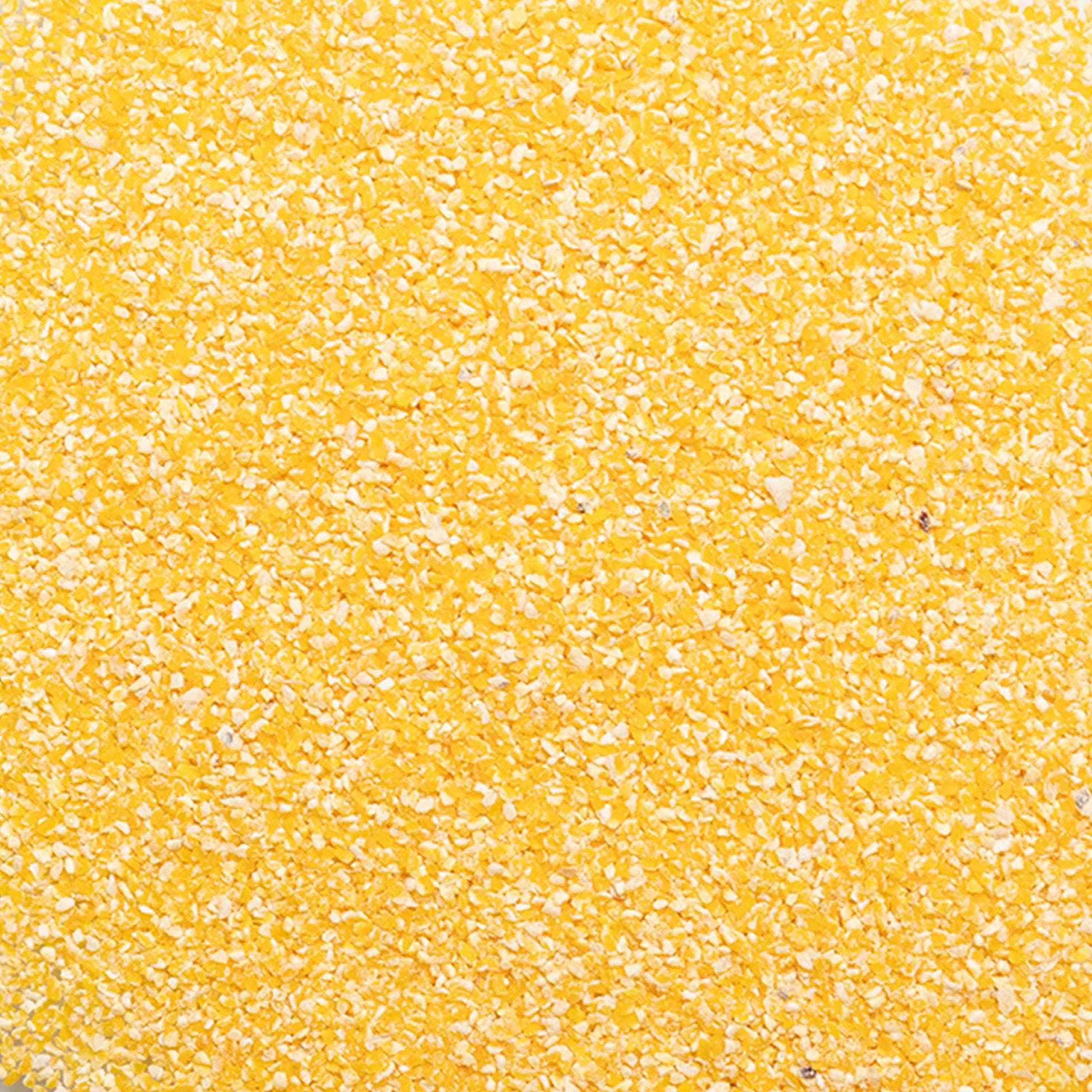 loose product photo of yellow course grits #16 showing texture of grit 